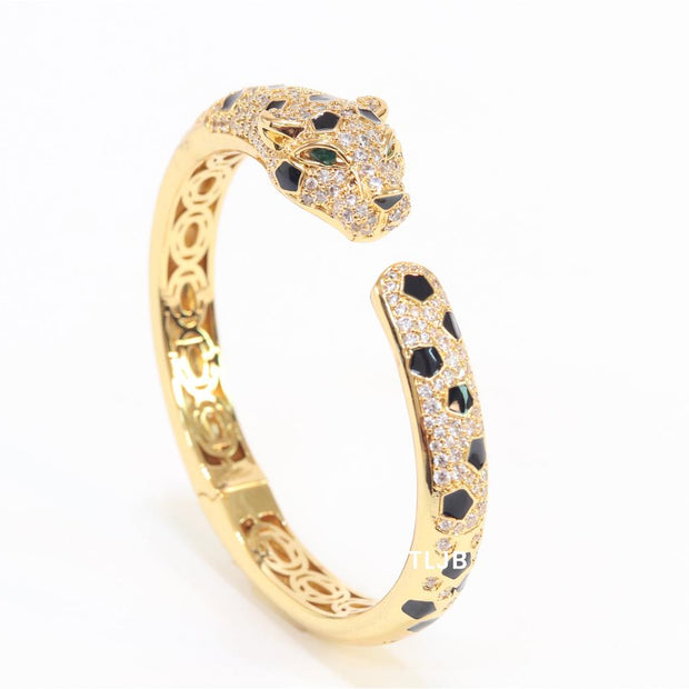 Panther face gold bracelet