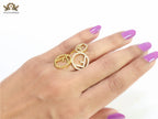 Triple F on a ring with CZ gold plated ring