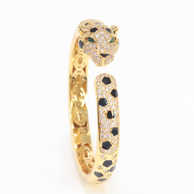Panther face gold bracelet