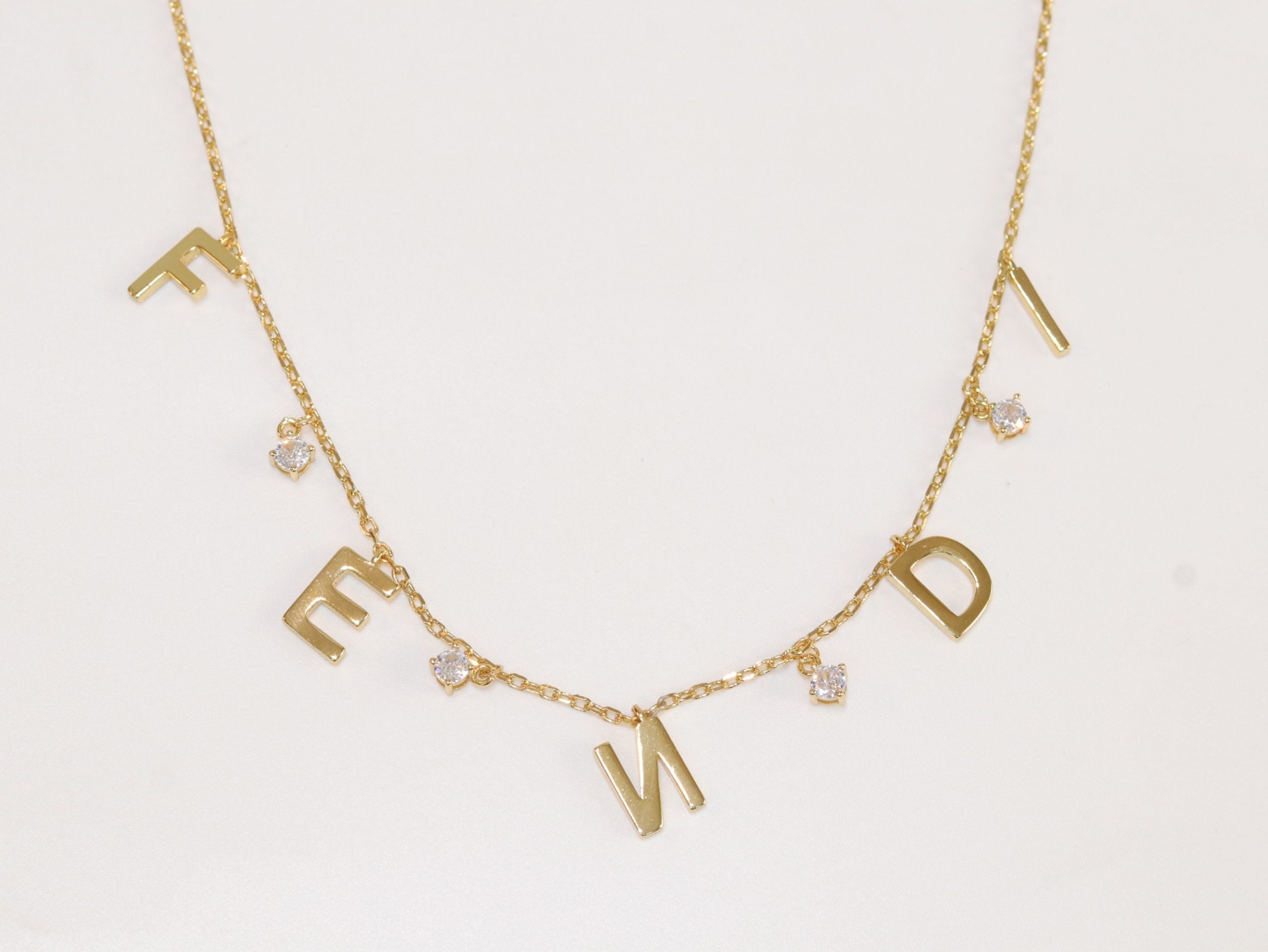 Alphabet charms necklace - F