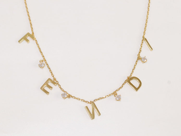 Alphabet charms necklace - F
