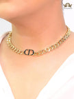 Alphabet CD choker with black enamel