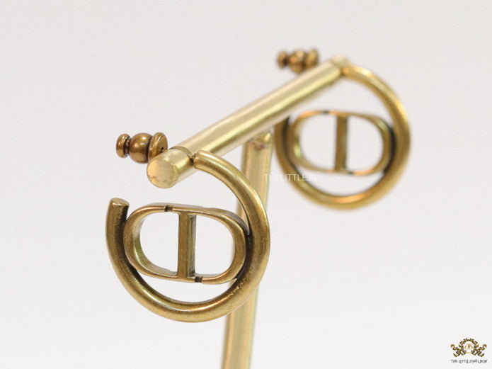 Golden alphabet CD hoop earrings