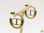 Golden alphabet CD hoop earrings