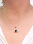 Black Enamel Drop Pendant
