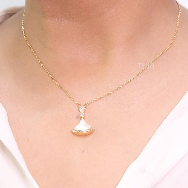 White Enamel Drop Pendant