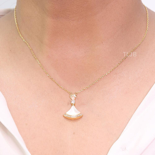 White Enamel Drop Pendant
