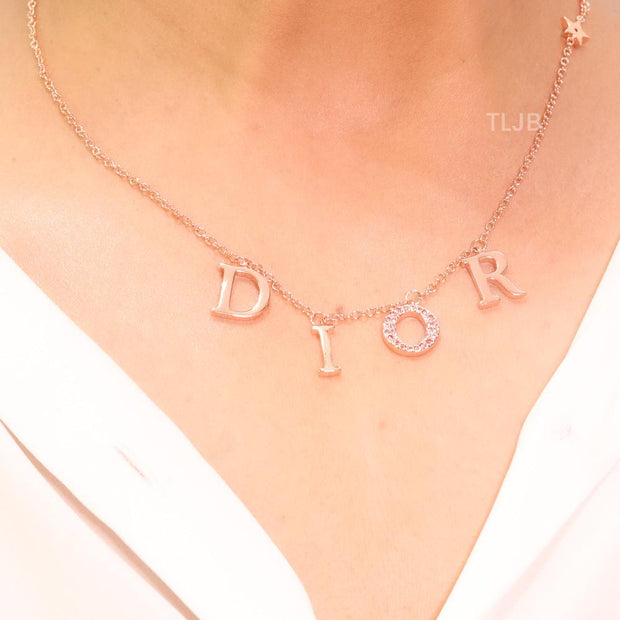 Alphabet CD rose gold charms pendant