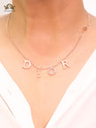 Alphabet CD rose gold charms pendant
