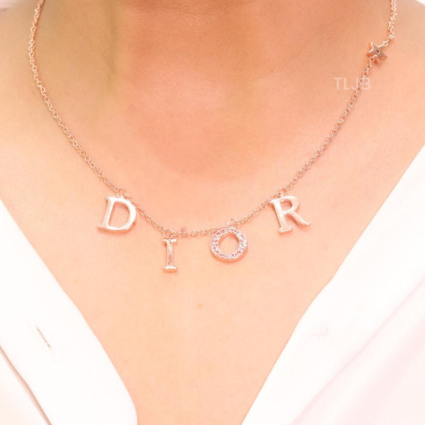 Alphabet CD rose gold charms pendant