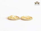 Alphabet T CZ and gold hoops