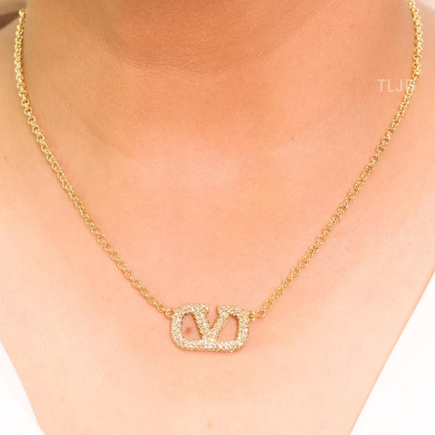 Open V Sleek Chain with Cz
