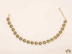 Gold plated Medusa motif on black circles necklace