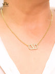 Open V Sleek Chain with Cz
