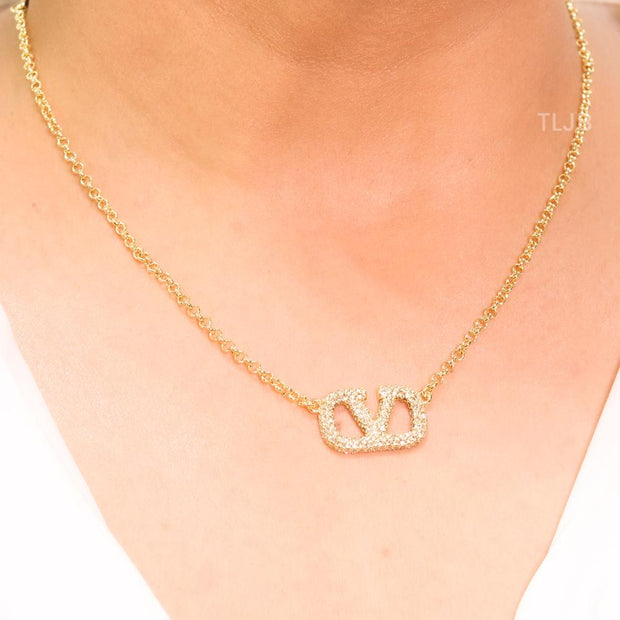 Open V Sleek Chain with Cz