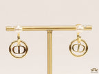 Golden alphabet earrings with pearl tops