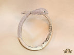 Openable cz platinum serpent bracelet