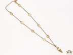 Antique gold plated alphabet motif chain with golden cone pendant