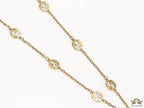 Antique gold plated alphabet motif chain with golden cone pendant