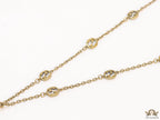 Antique gold plated alphabet motif chain with golden cone pendant
