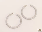Platinum plated screw back hoops in cz 51mm