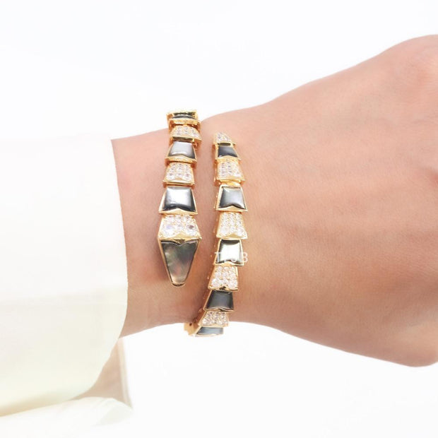Serpenti black and gold bracelet with cz