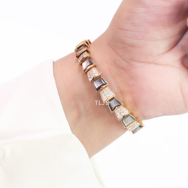 Serpenti black and gold bracelet with cz