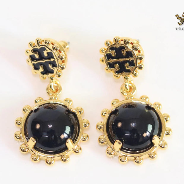 Black and gold dangles