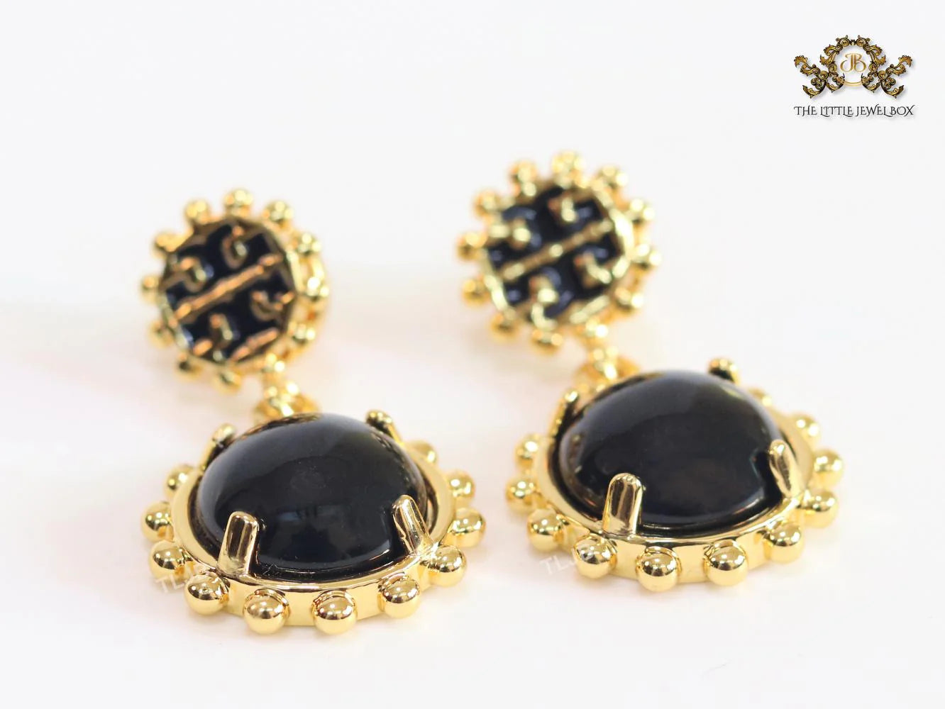 Black and gold dangles