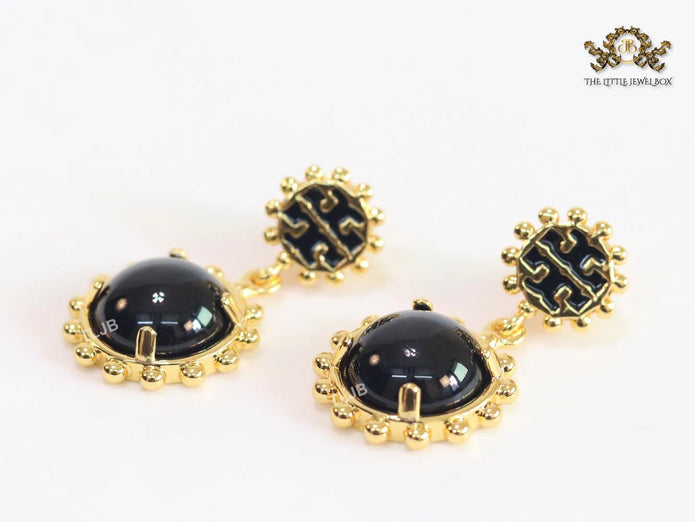 Black and gold dangles