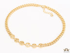 Gold plated alphabet link chain necklace