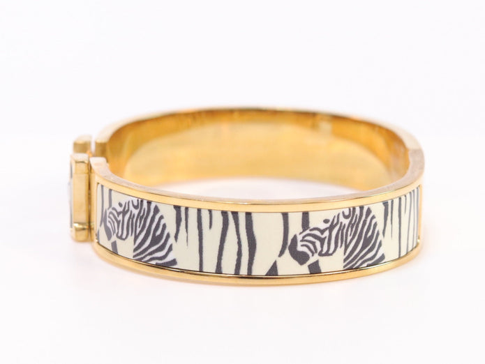 Alphabet H zebra print bracelet