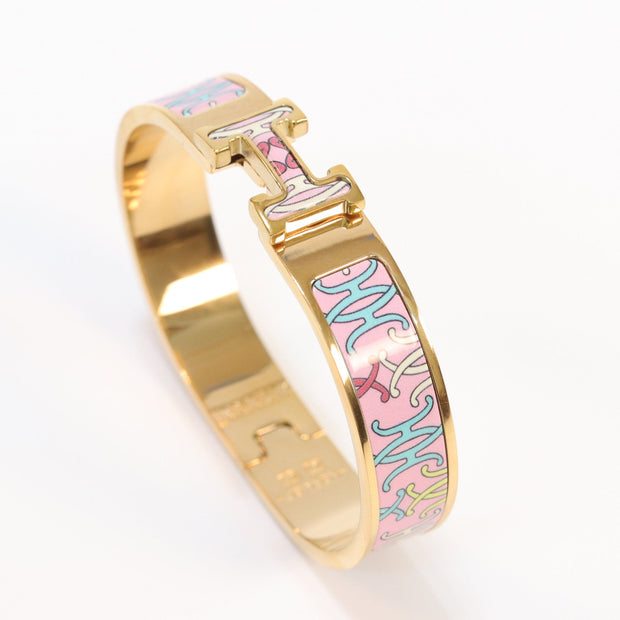 Alphabet H pastel pink bracelet
