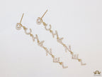 CZ alphabet dangles with pearl tops