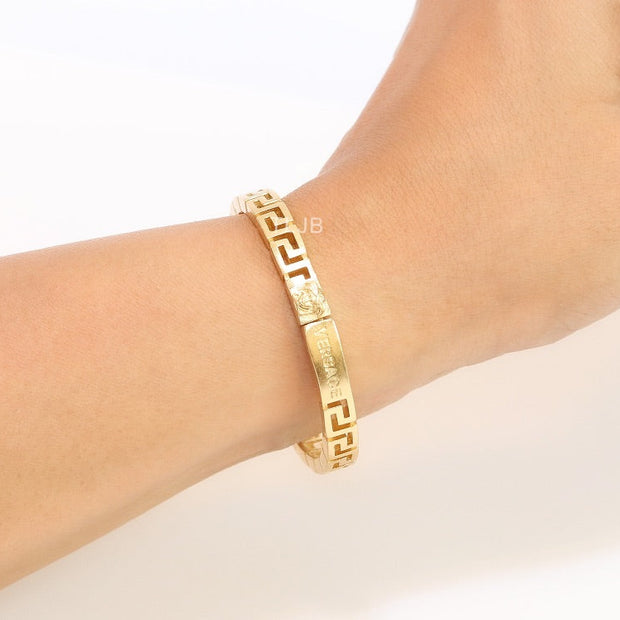 Gold plated Medusa Greca Bracelet