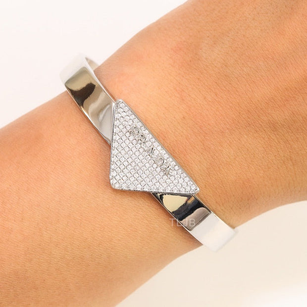 Alphabet P Platinum open bracelet