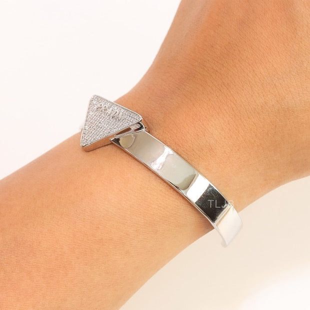 Alphabet P Platinum open bracelet