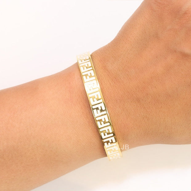 White Double F Gold Bracelet