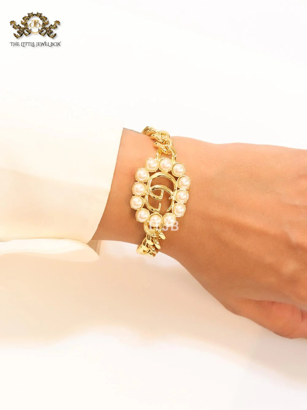 Double G link gold bracelet