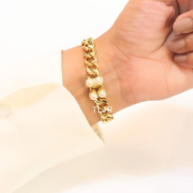 Double G link gold bracelet