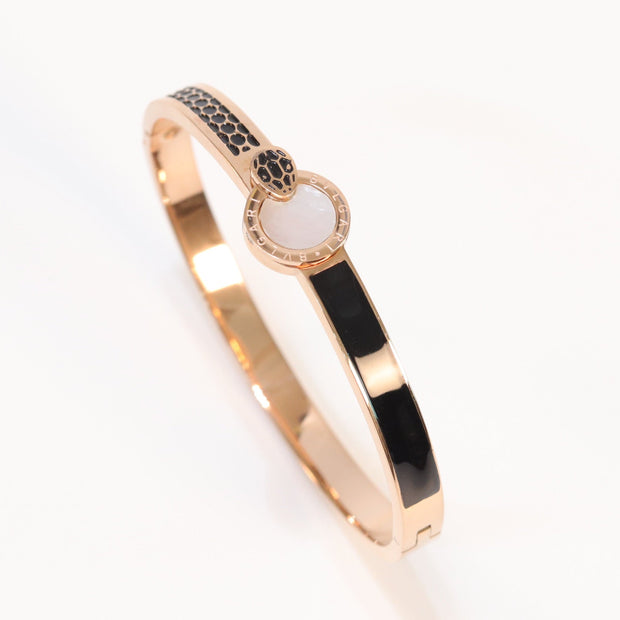 Half textured rose gold & black band