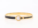 Half textured gold & black band
