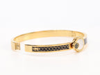 Half textured gold & black band