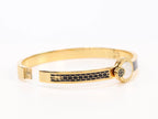 Half textured gold & black band