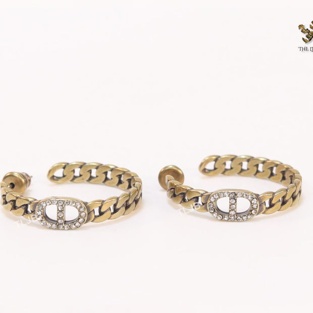 Alphabet CD rustic hoops with cz-28mm