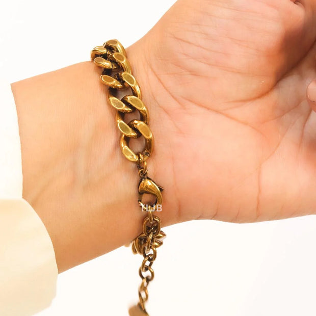 Alphabet CD rustiq link chain bracelet