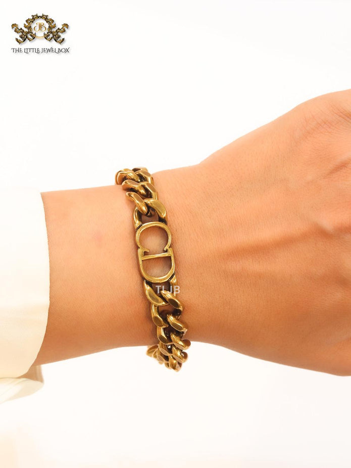 Alphabet CD rustiq link chain bracelet