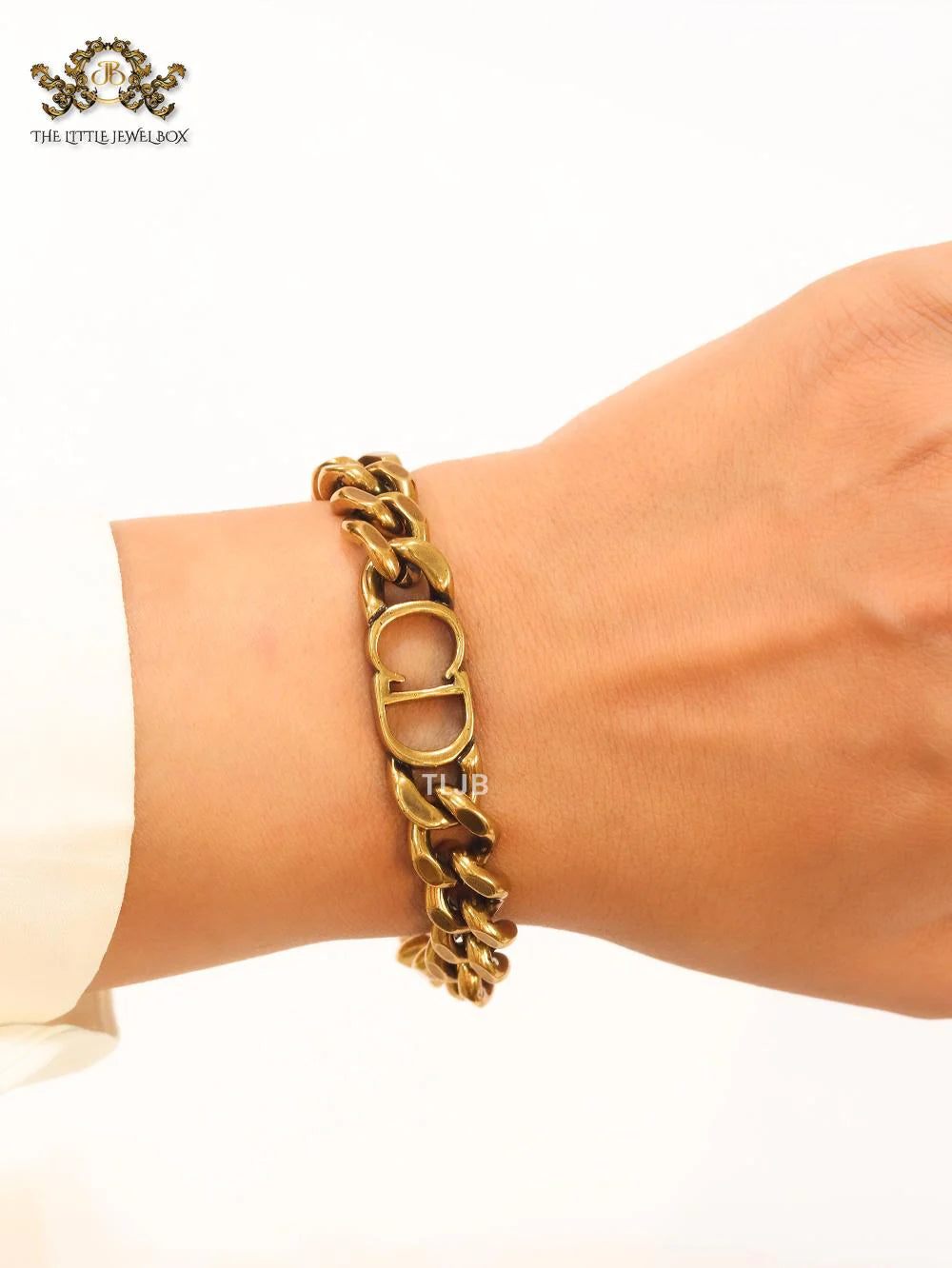 Alphabet CD rustiq link chain bracelet