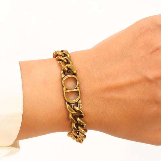 Alphabet CD rustiq link chain bracelet