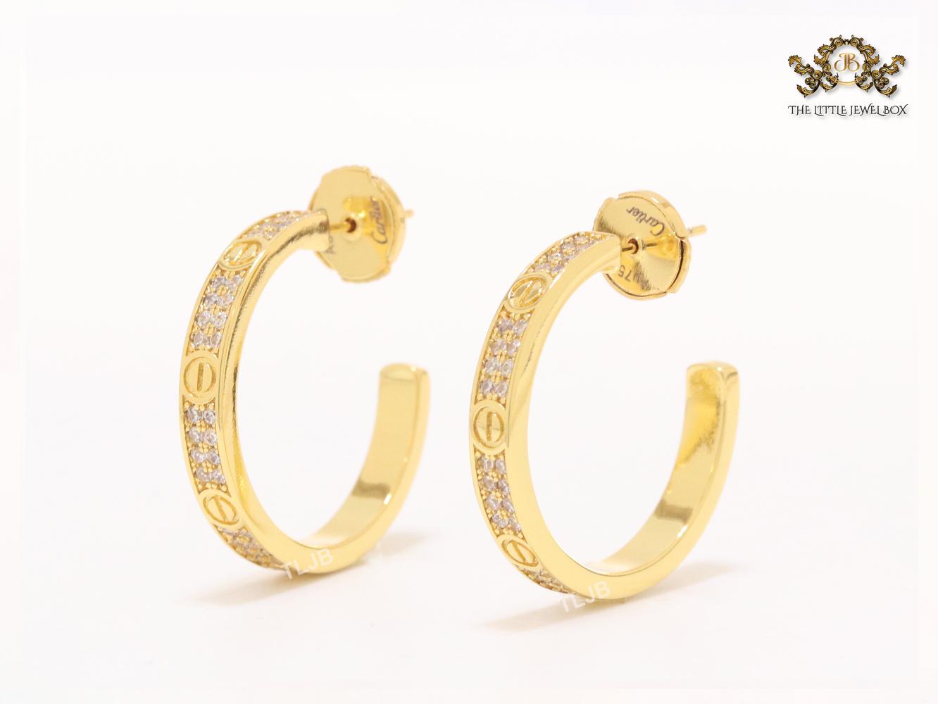 Stone and screw Cz hoops 27MM